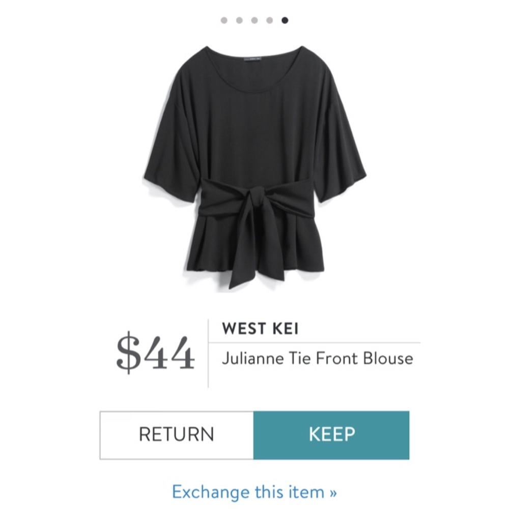 Black West Kei Blouse NWT Stitch Fix